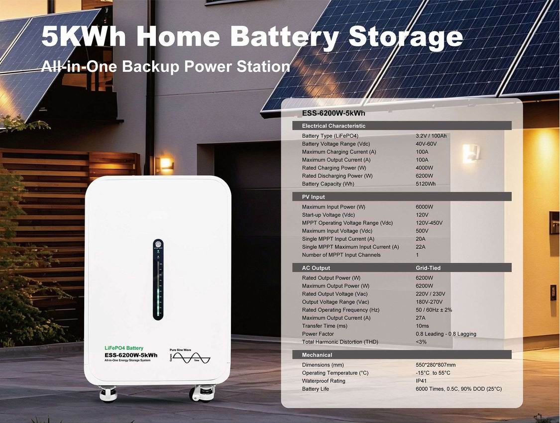 ESS-6200W-5KWh Home Battery Storage
