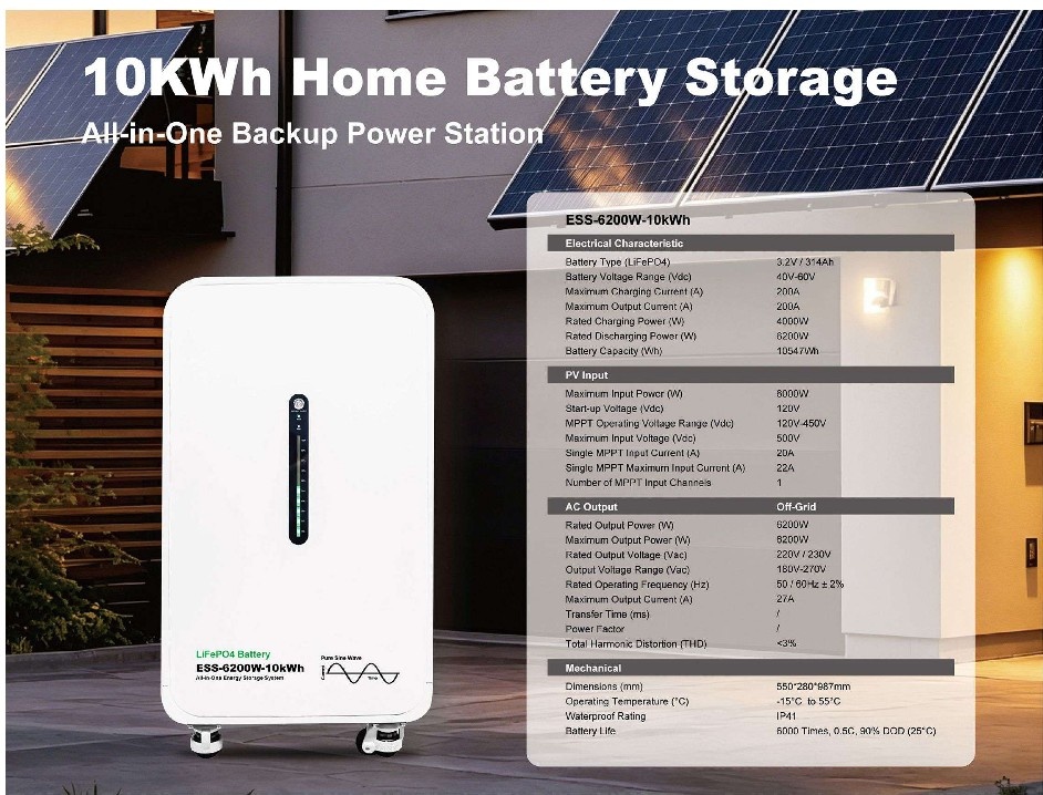 ESS-6200W-10KWH Home Battery Storage